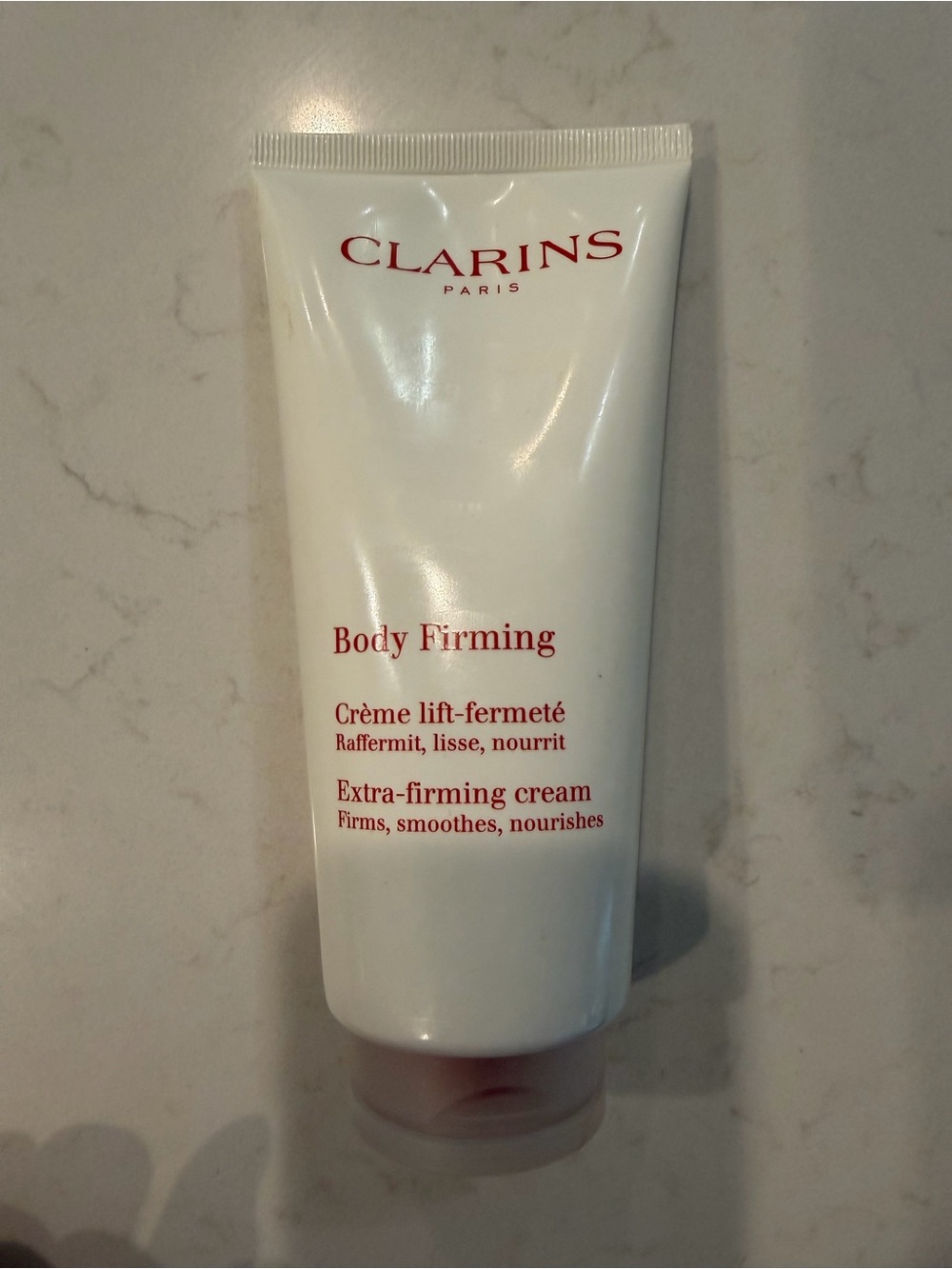 Clarins Body Firming Extra-Firming Cream - White with Red Logo